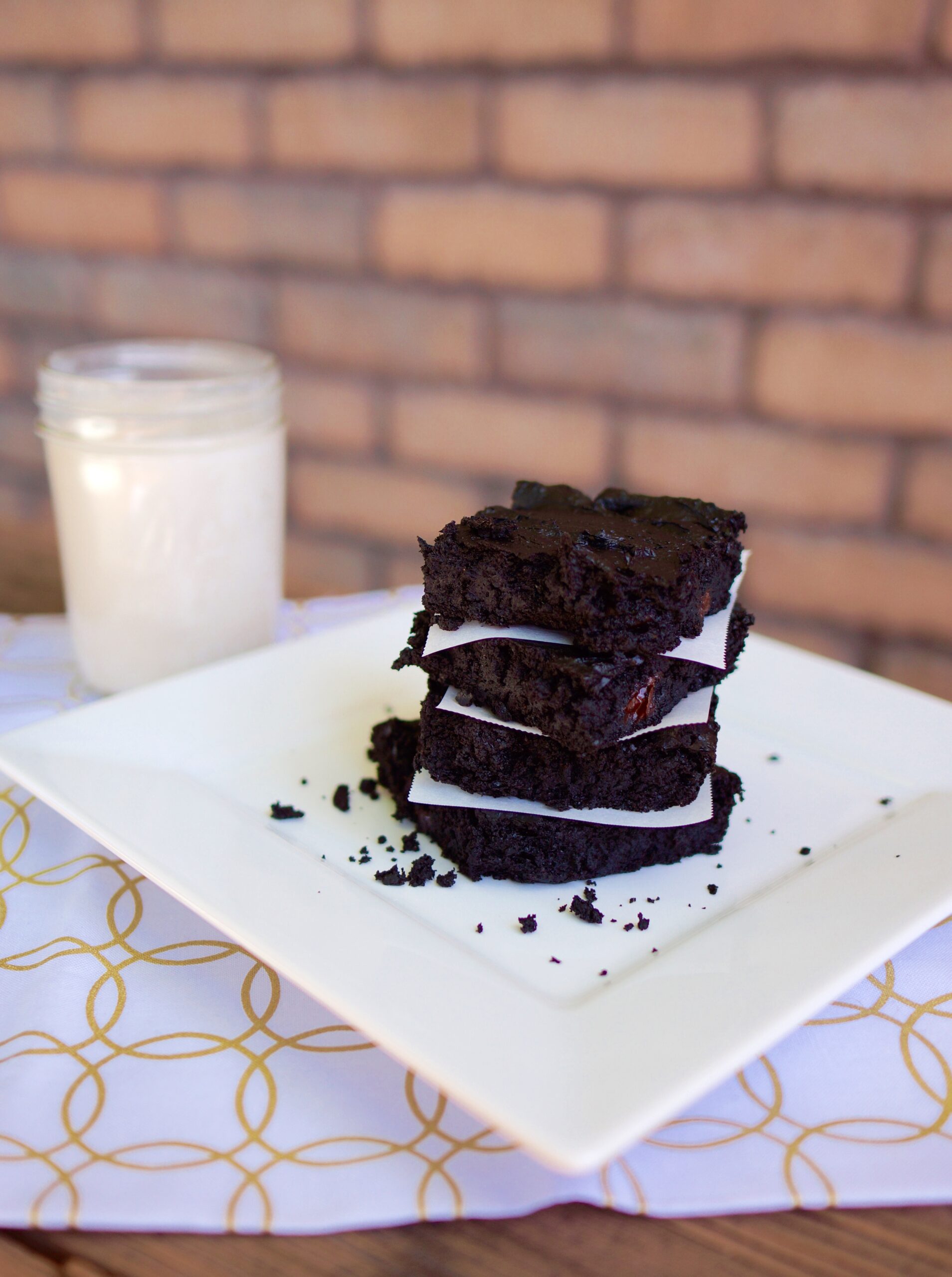 Fudgy Peanut Butter Chocolate Chip Brownies