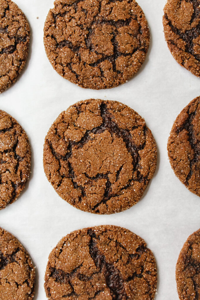 Close up of ginger molasses cookies