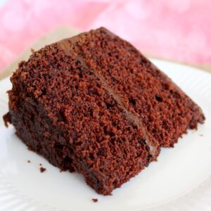 Double Layer Chocolate Cake with Chocolate Avocado Frosting