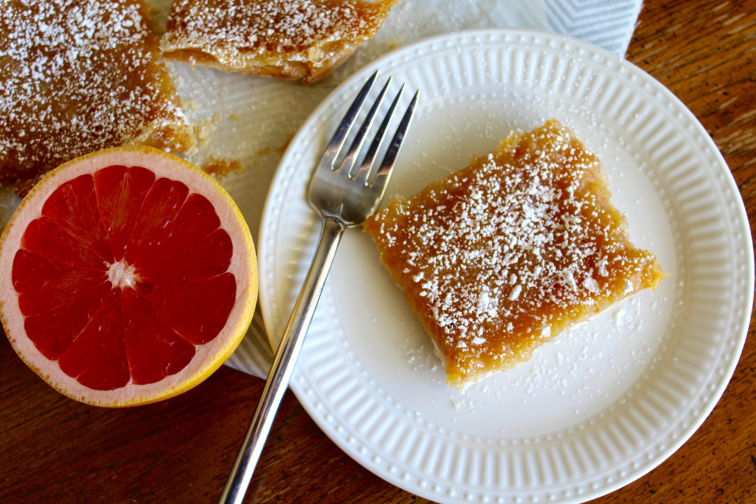 Vegan Grapefruit Bars with Shortbread Crust