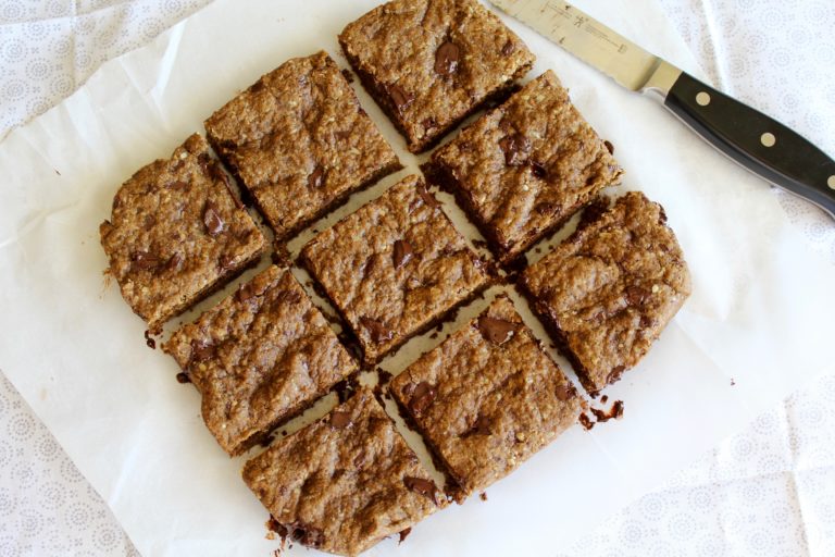 Molasses Dark Chocolate Chunk Cookie Bars