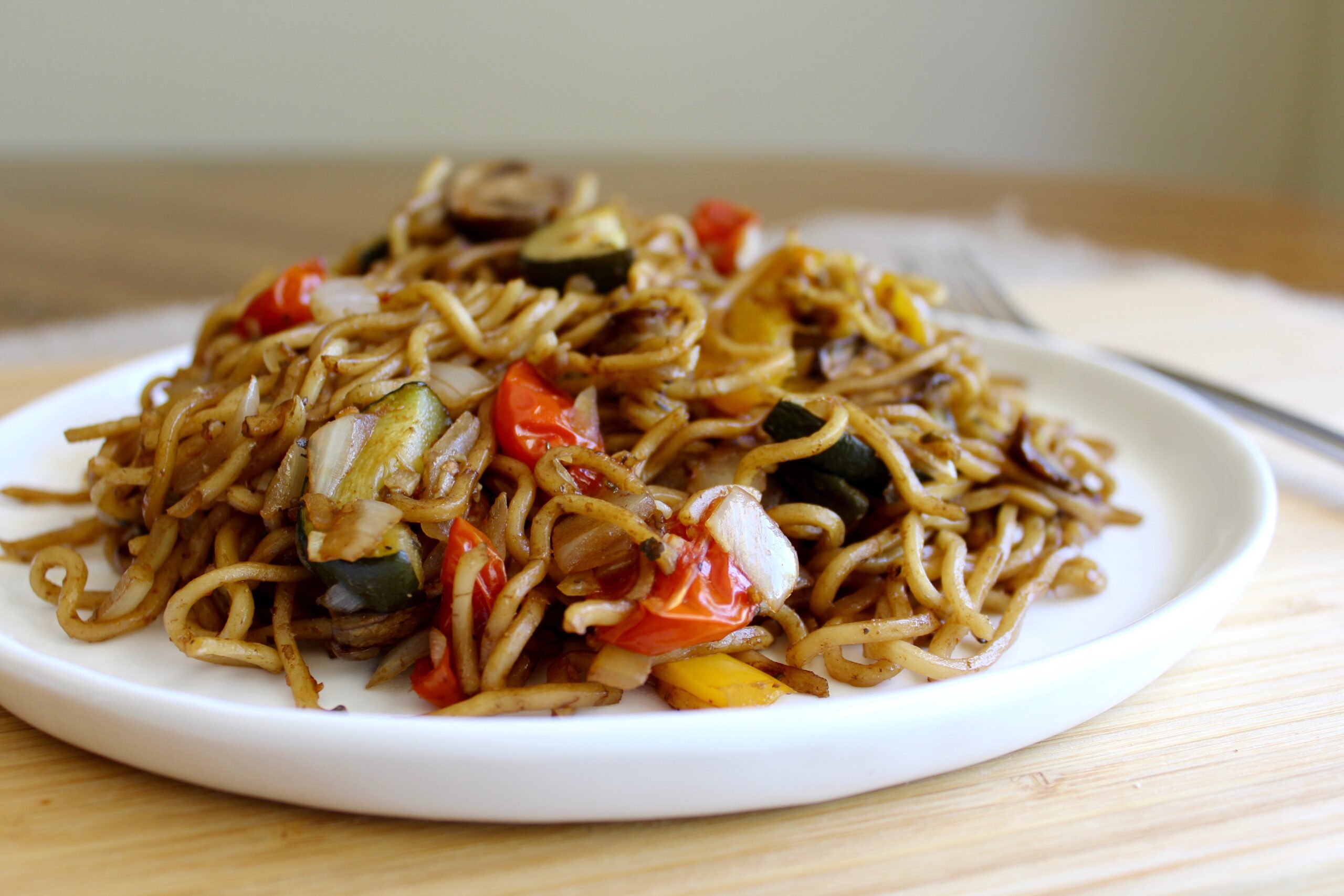 Roasted Veggies and Balsamic Yakisoba