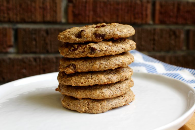 Flourless Almond Butter Oatmeal Chocolate Chip Cookies