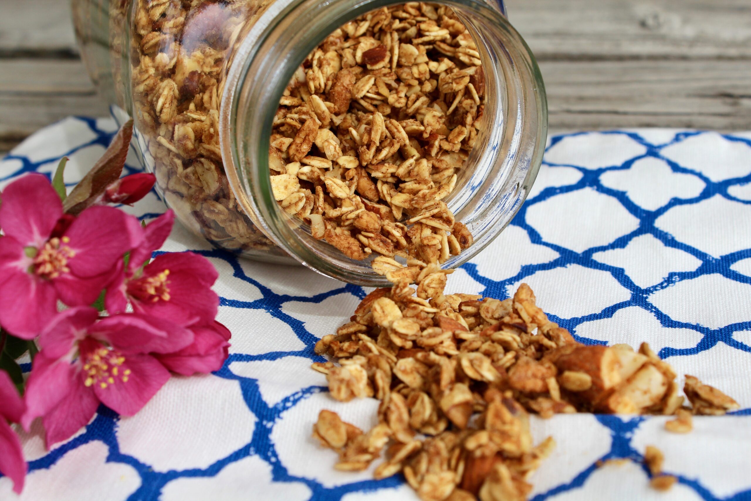 Healthy Oil-Free Cinnamon Applesauce Granola