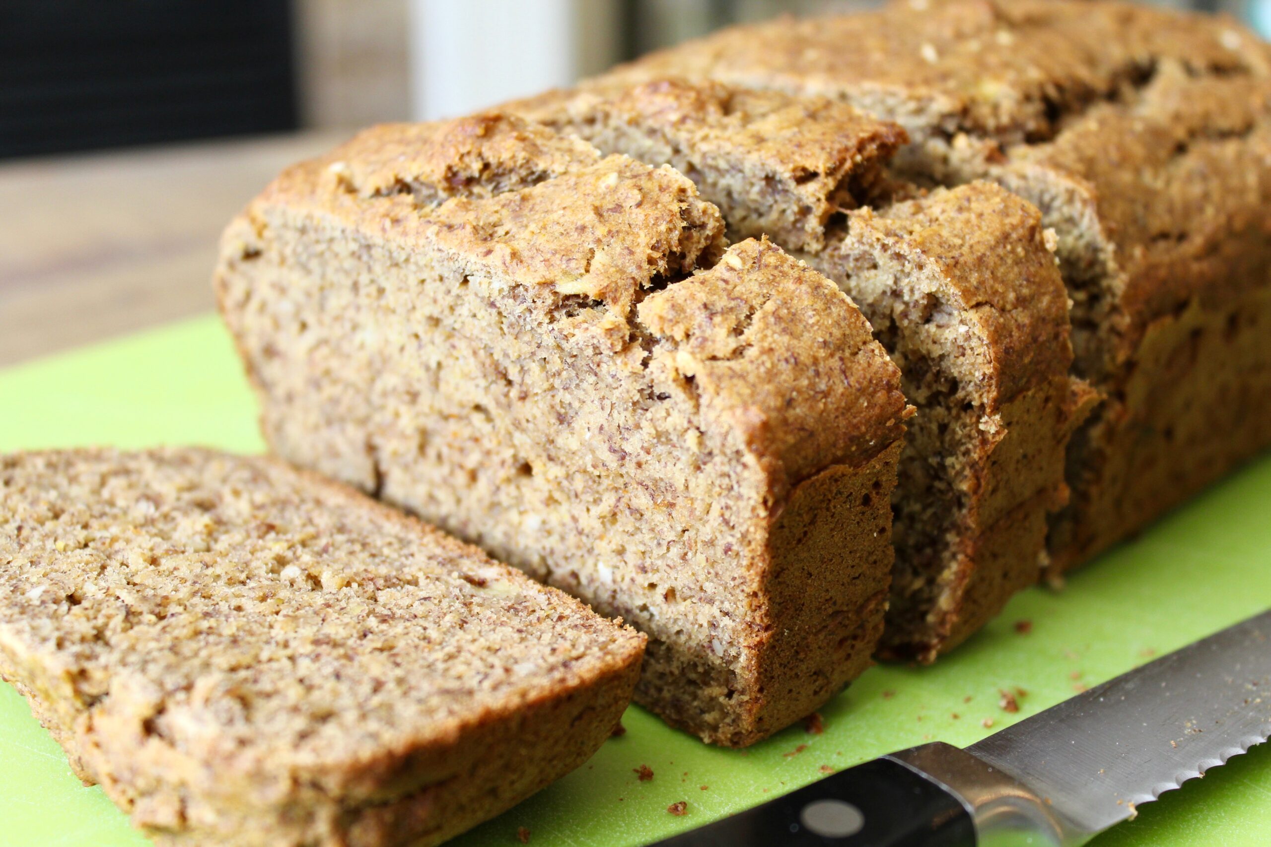 Healthy Flax Peanut Butter Banana Bread