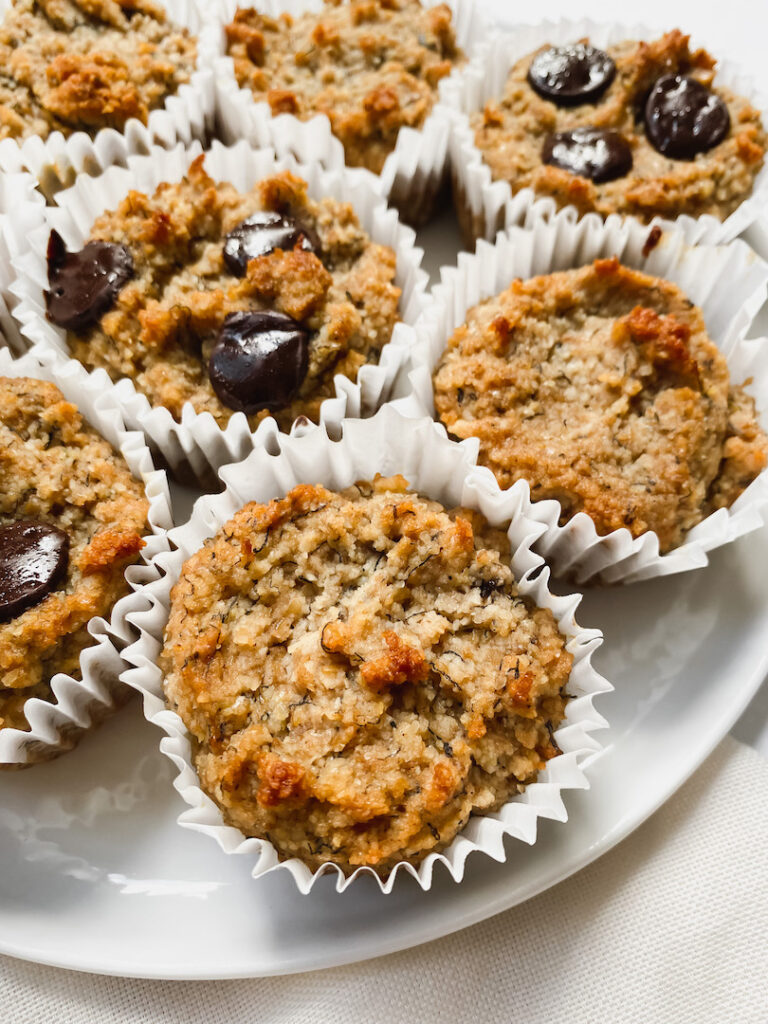 close up shot of banana muffins