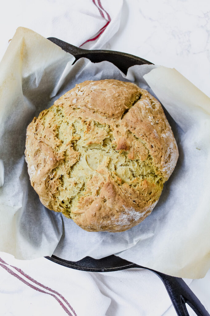 overview shot of entire loaf of bread