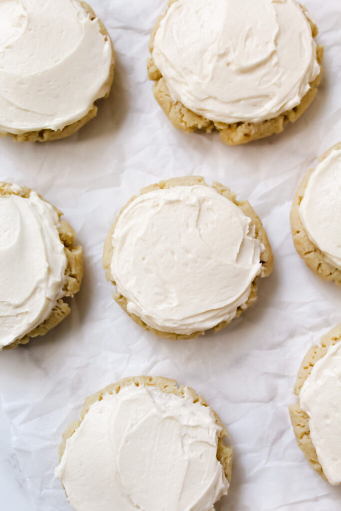 overview shot of soft baked sugar cookies