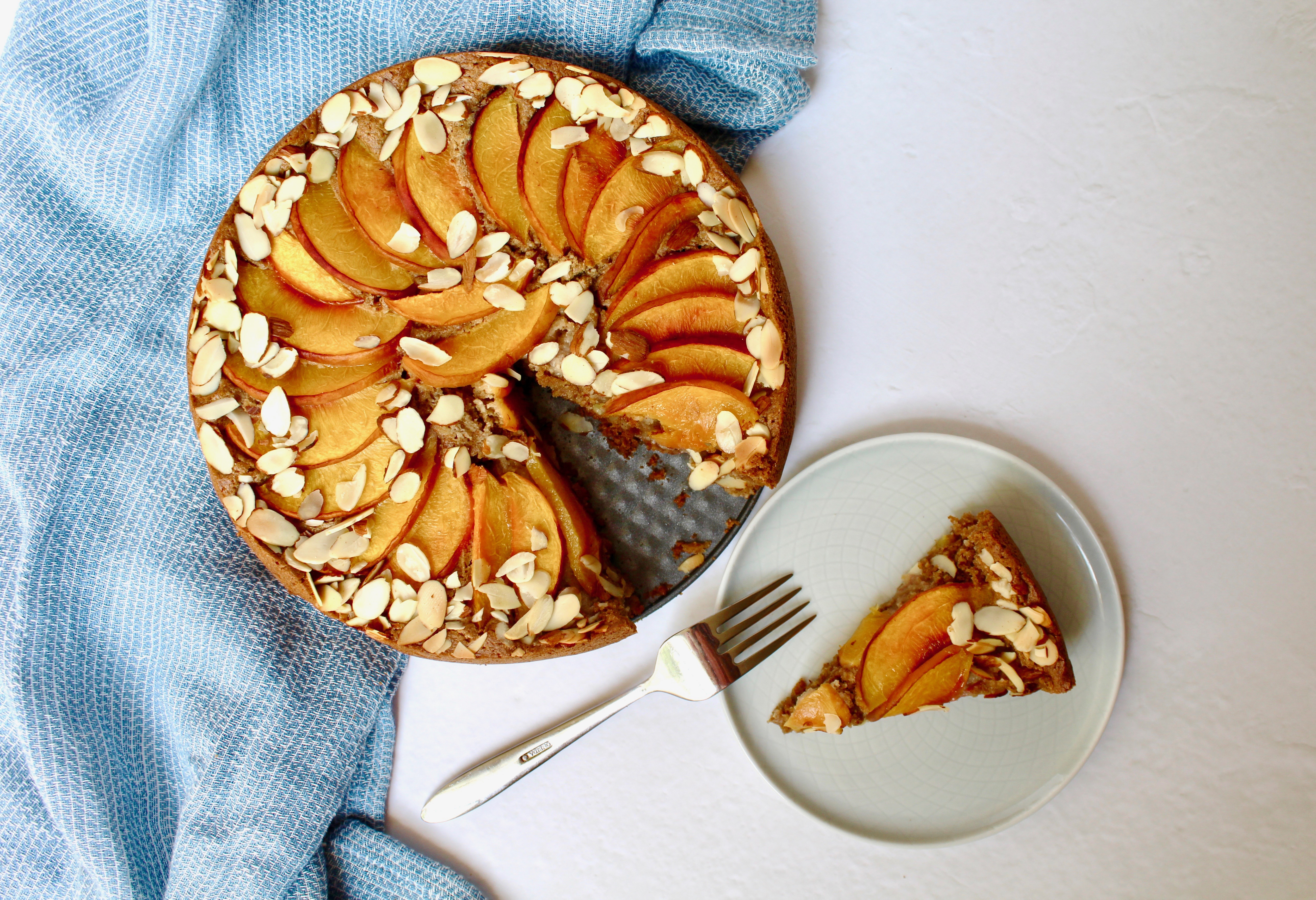 Peach Almond Cake (vegan, gf)