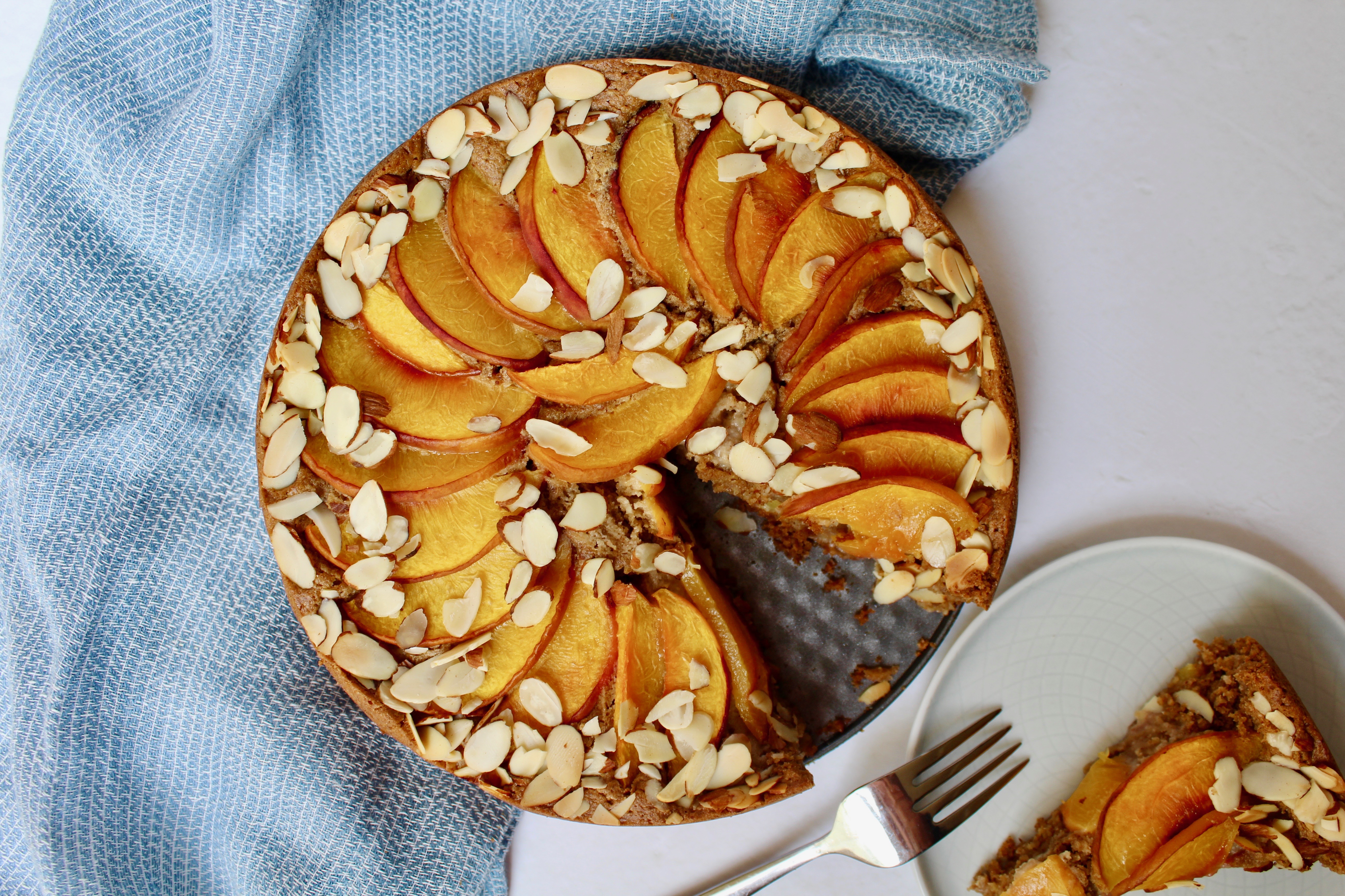 Peach Almond Cake (vegan, gf)