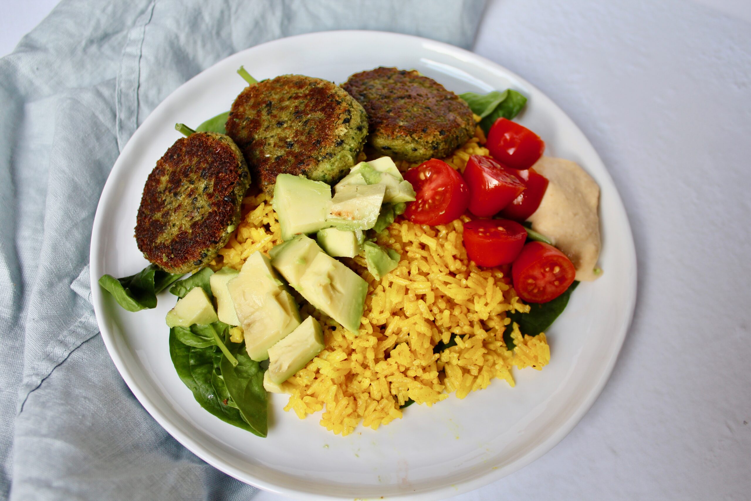 Best Easy Falafels with Instant Pot Golden Rice (vegan, gf)