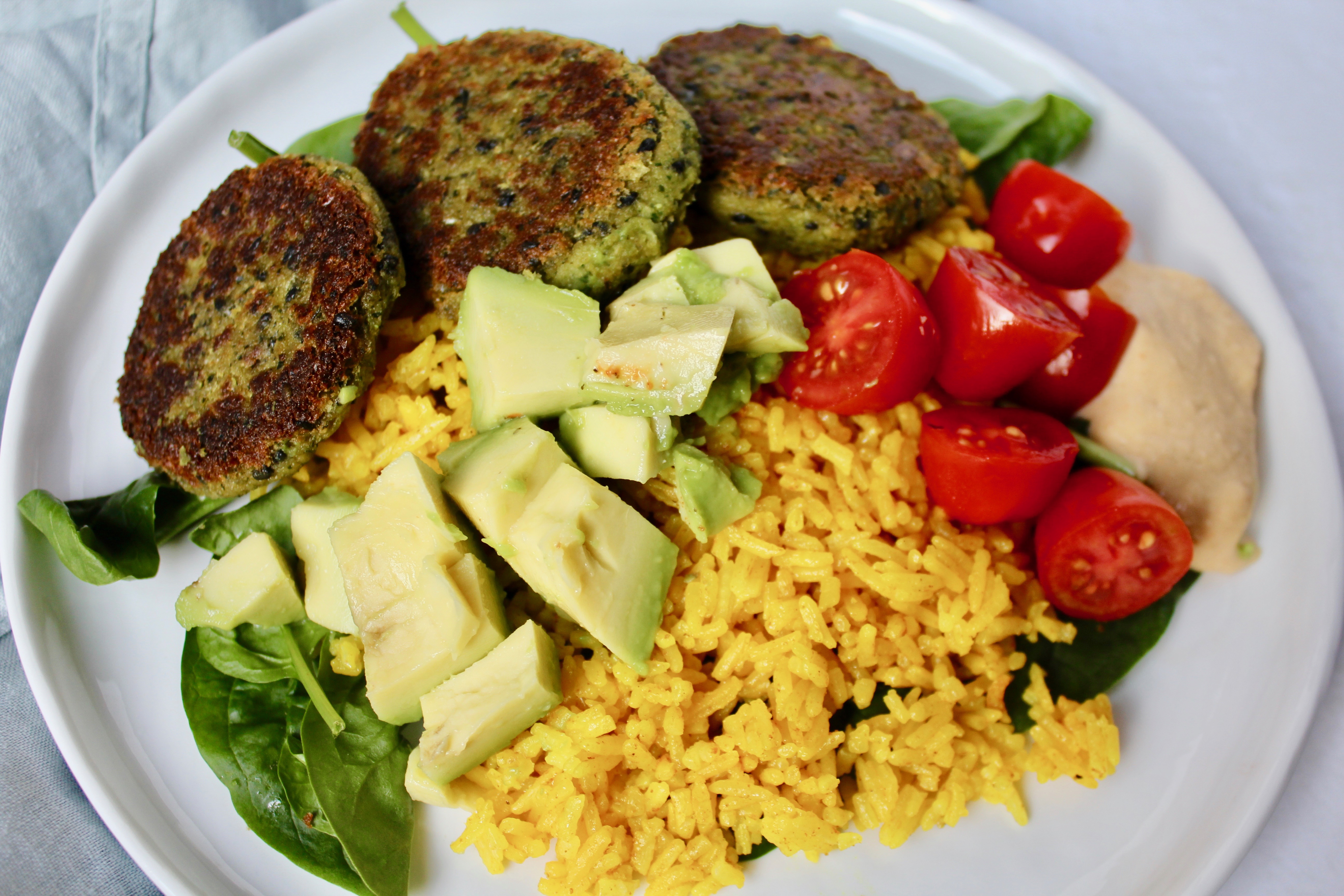 Best Easy Falafels with Instant Pot Golden Rice (vegan, gf)