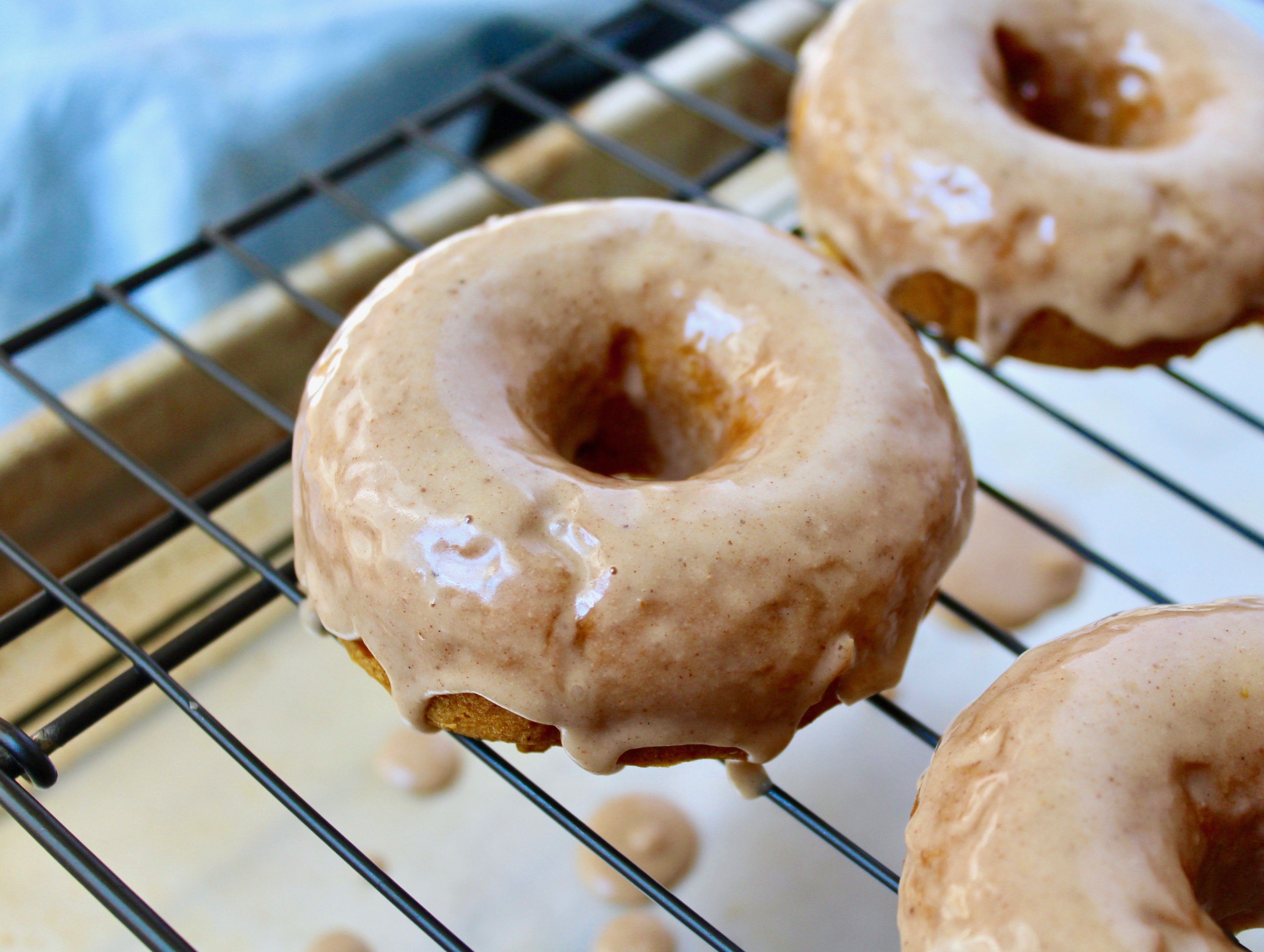 Vegan Pumpkin Donuts with Maple Pumpkin Spice Glaze