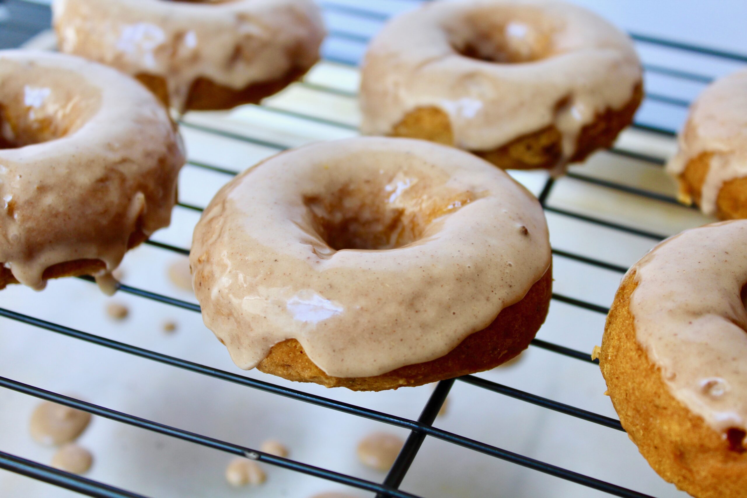 Vegan Pumpkin Donuts with Maple Pumpkin Spice Glaze