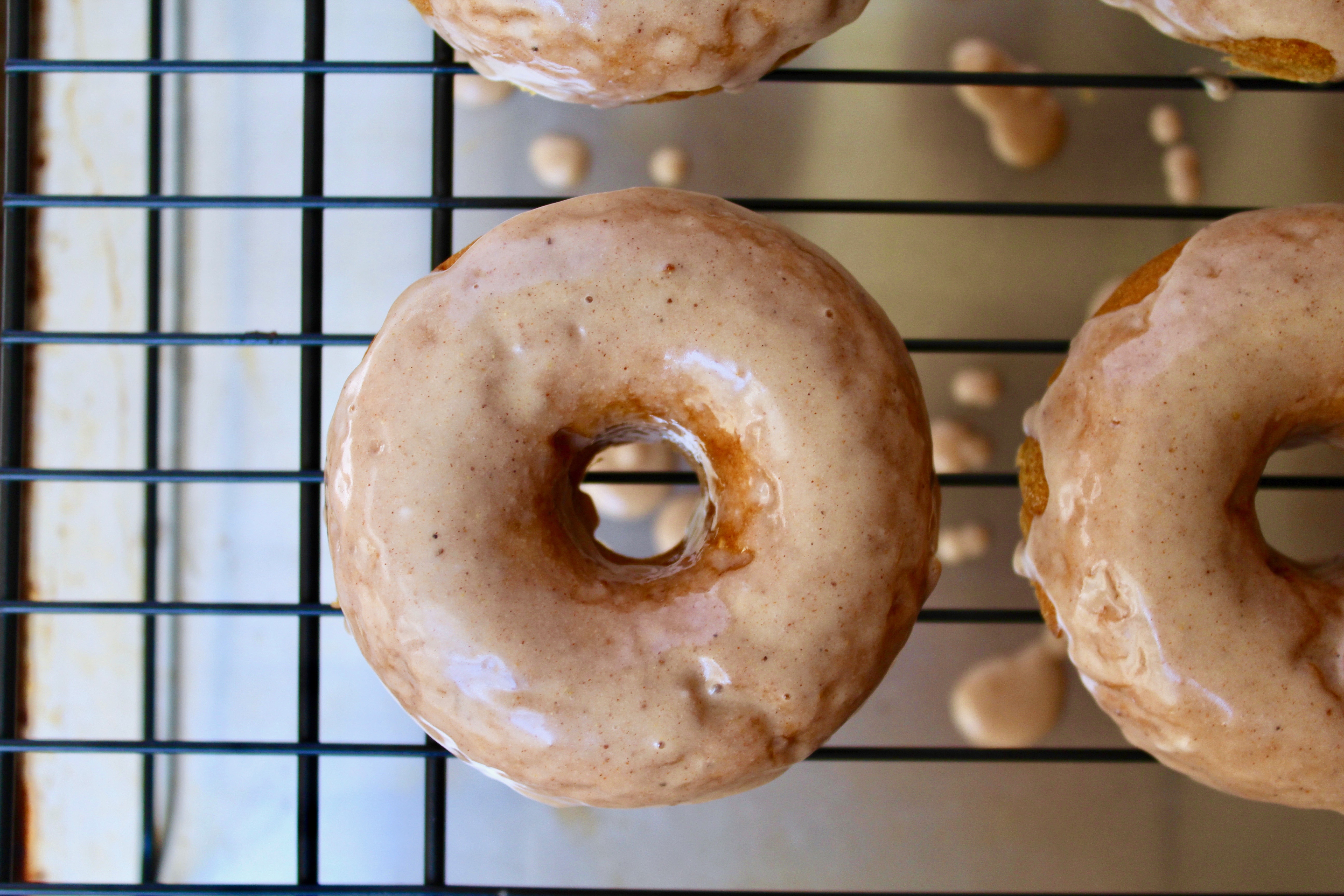 Vegan Pumpkin Donuts with Maple Pumpkin Spice Glaze