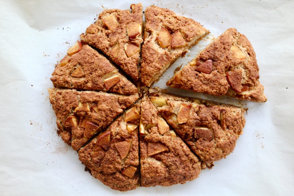 Healthy Apple Cinnamon scones (vegan, oil-free)