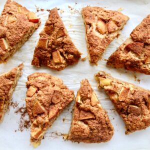 Healthy Apple Cinnamon scones (vegan, oil-free)