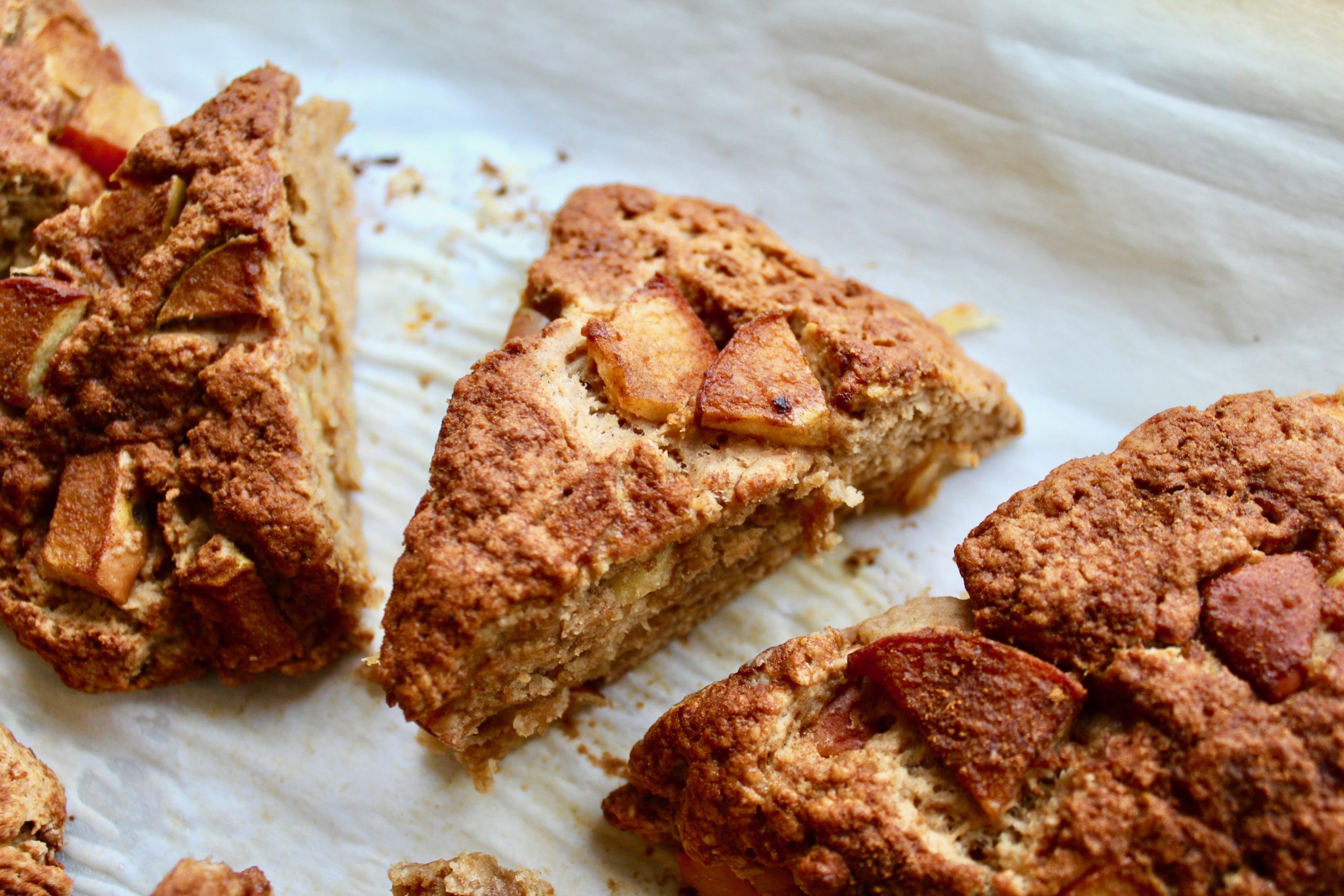 Healthy Apple Cinnamon scones (vegan, oil-free)