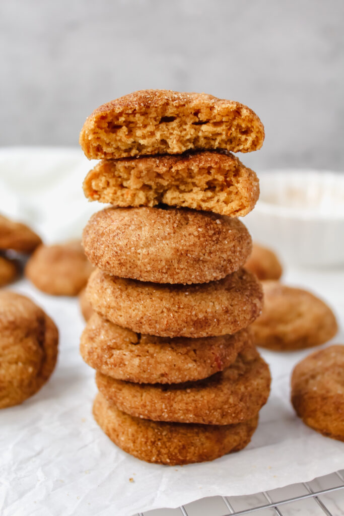 stack of vegan sweet potato snickerdoodles