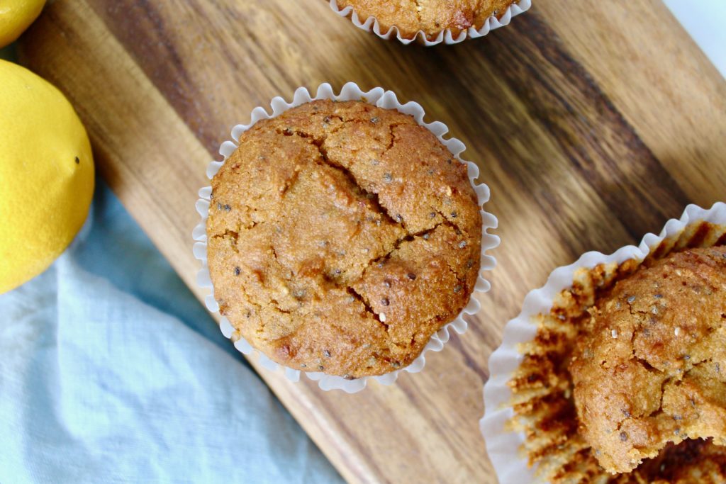 Healthy Lemon Chia Seed Muffins (vegan, paleo, gluten-free)