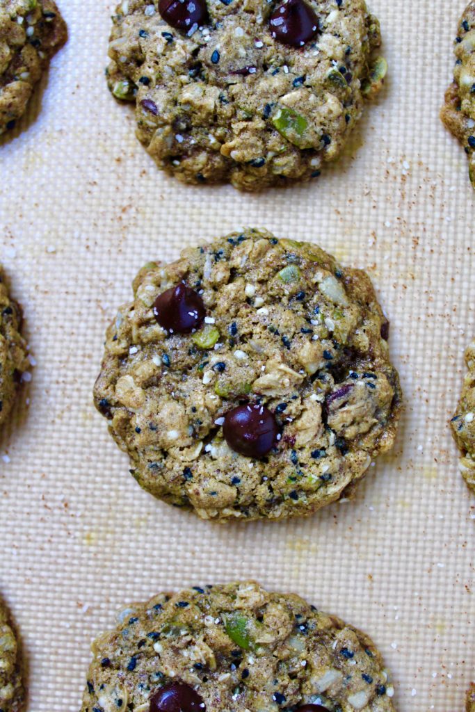 Seedy Trail Mix Oatmeal Chocolate Chip Cookies (vegan, gluten-free, nut free)