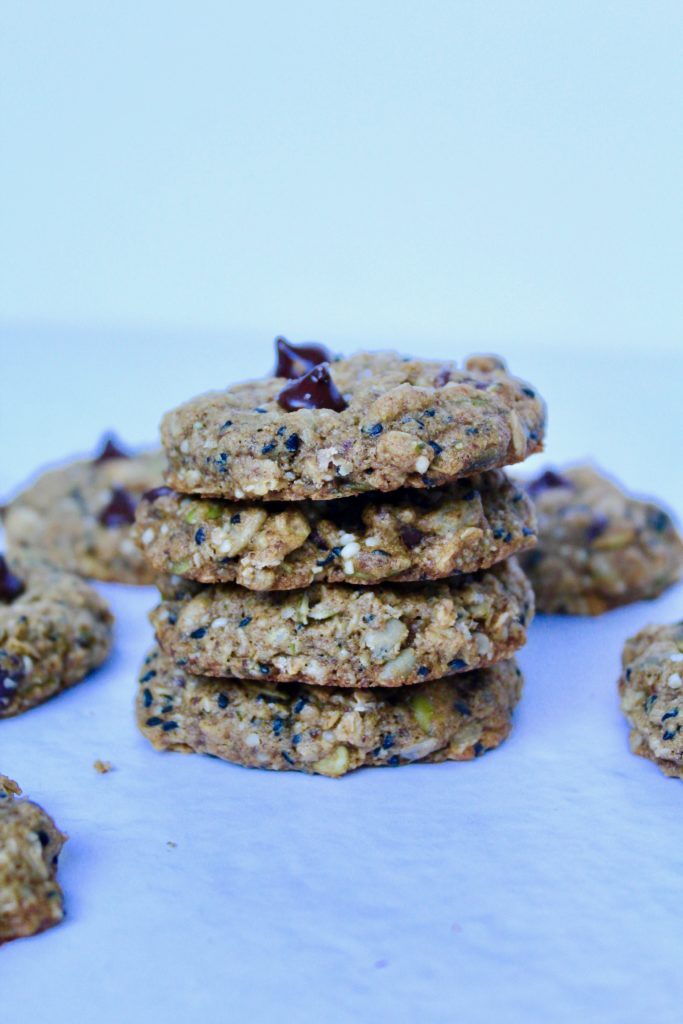 Seedy Trail Mix Oatmeal Chocolate Chip Cookies (vegan, gluten-free, nut free)