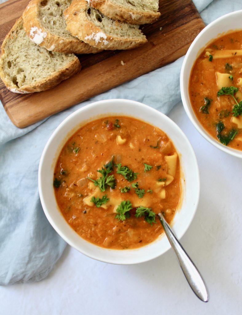 Easy Instant Pot Vegan Lasagna Soup (stove-top friendly)