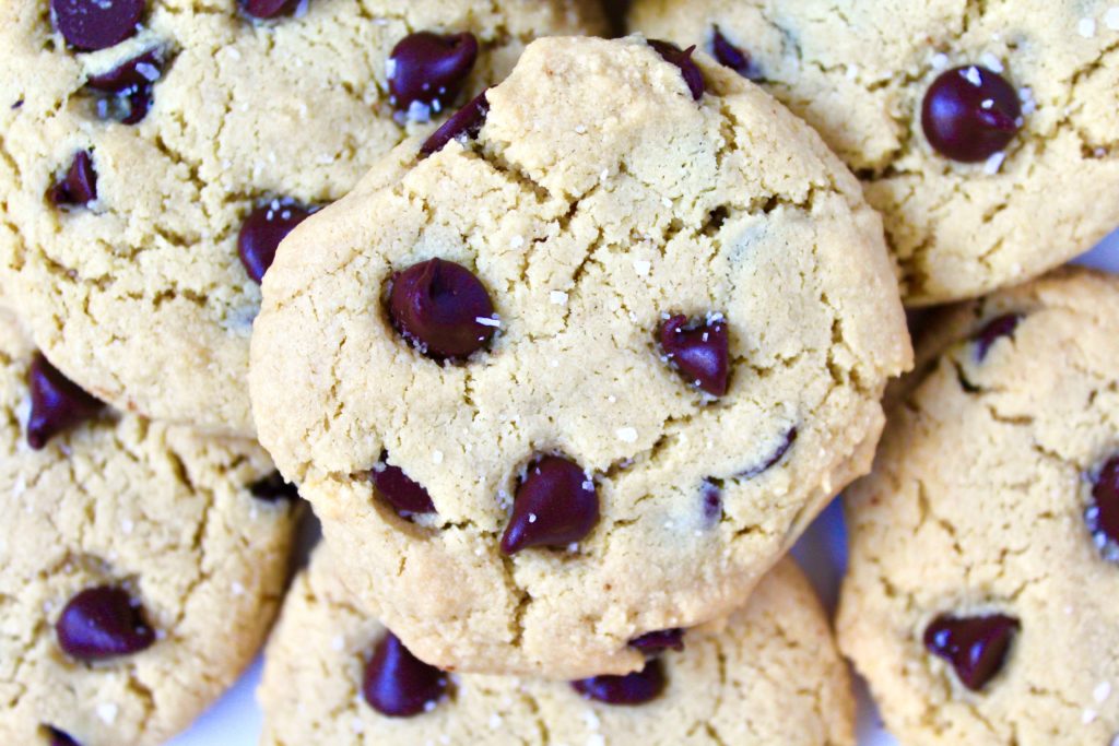 Salted Olive Oil Chocolate Chip Cookies (vegan, gluten-free, paleo) 