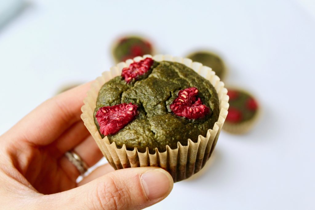 Healthy Banana Spinach Muffins (vegan, gluten-free, oil-free)