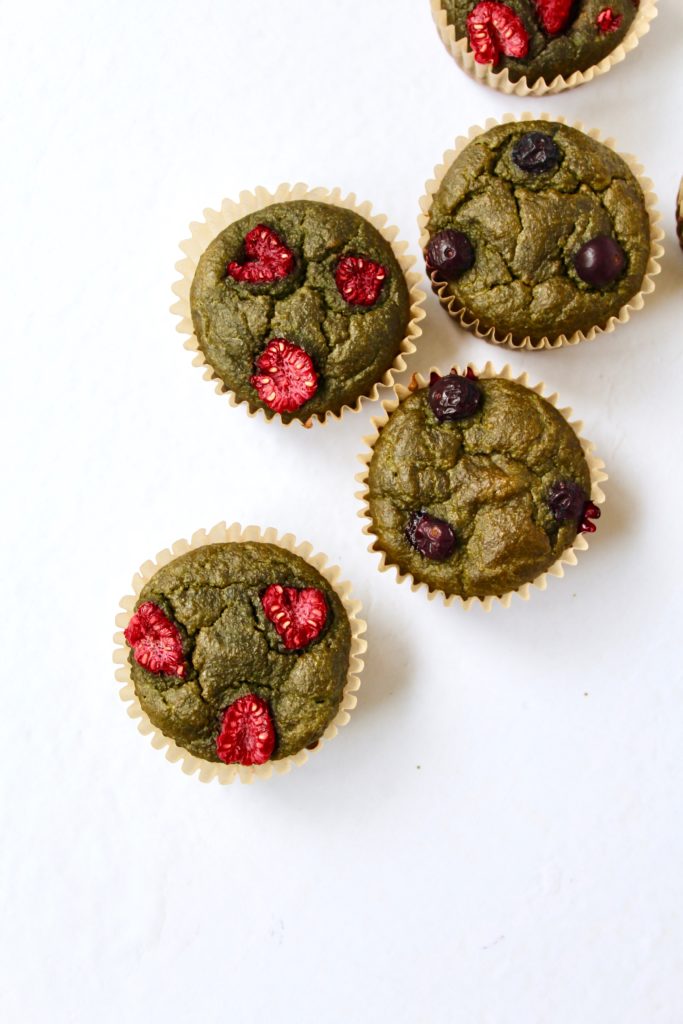 Healthy Banana Spinach Muffins (vegan, gluten-free, oil-free)