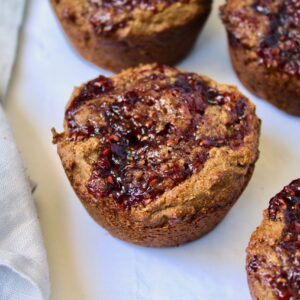 Cinnamon Sunbutter and Jelly Muffins (vegan, gluten-free, grain-free, nut free, oil-free)