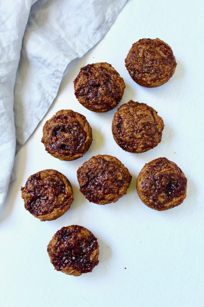 Cinnamon Sunbutter and Jelly Muffins (vegan, gluten-free, grain-free, nut free, oil-free)