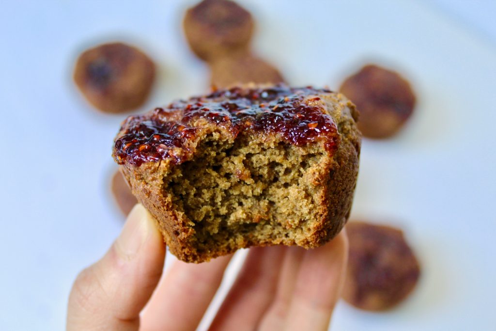 Cinnamon Sunbutter and Jelly Muffins (vegan, gluten-free, grain-free, nut free, oil-free)