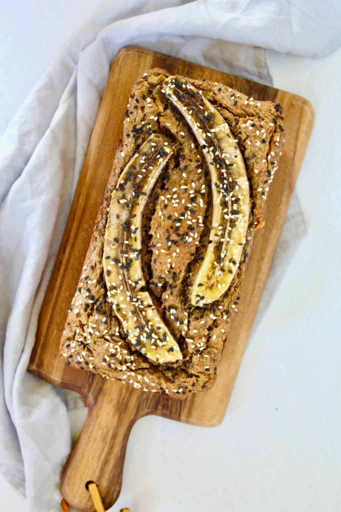 Tahini Flax Banana Bread (vegan, oil-free, refined sugar free)