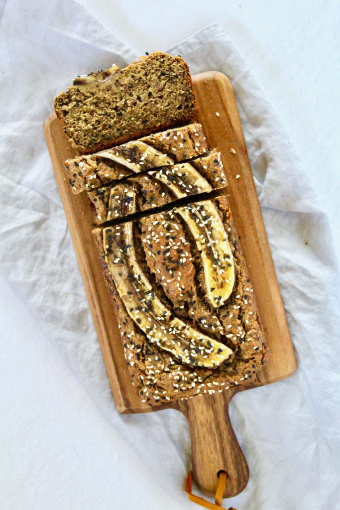 Tahini Flax Banana Bread (vegan, oil-free, refined sugar free)