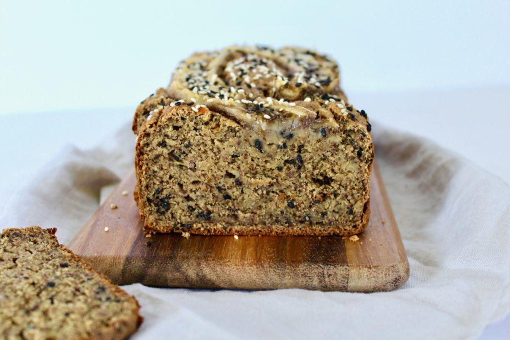 Tahini Flax Banana Bread (vegan, oil-free, refined sugar free)