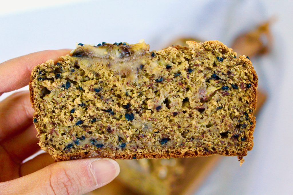 Tahini Flax Banana Bread (vegan, oil-free, refined sugar free)