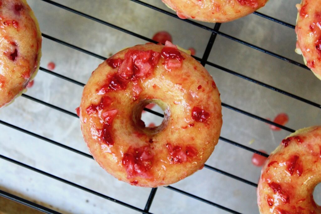 Vegan Strawberry Lemonade Donuts (gluten-free friendly)