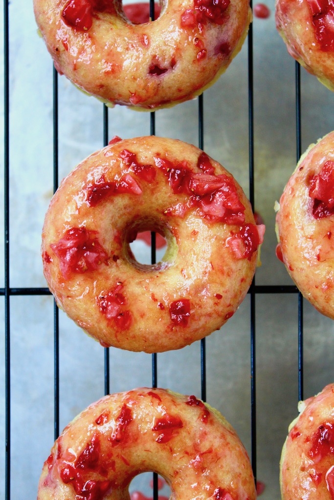 Vegan Strawberry Lemonade Donuts (gluten-free friendly)