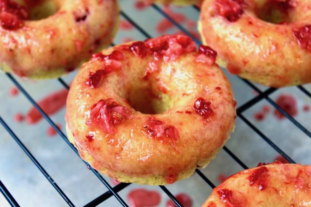 Vegan Strawberry Lemonade Donuts (gluten-free friendly)