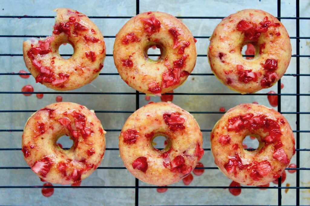 Vegan Strawberry Lemonade Donuts (gluten-free friendly)