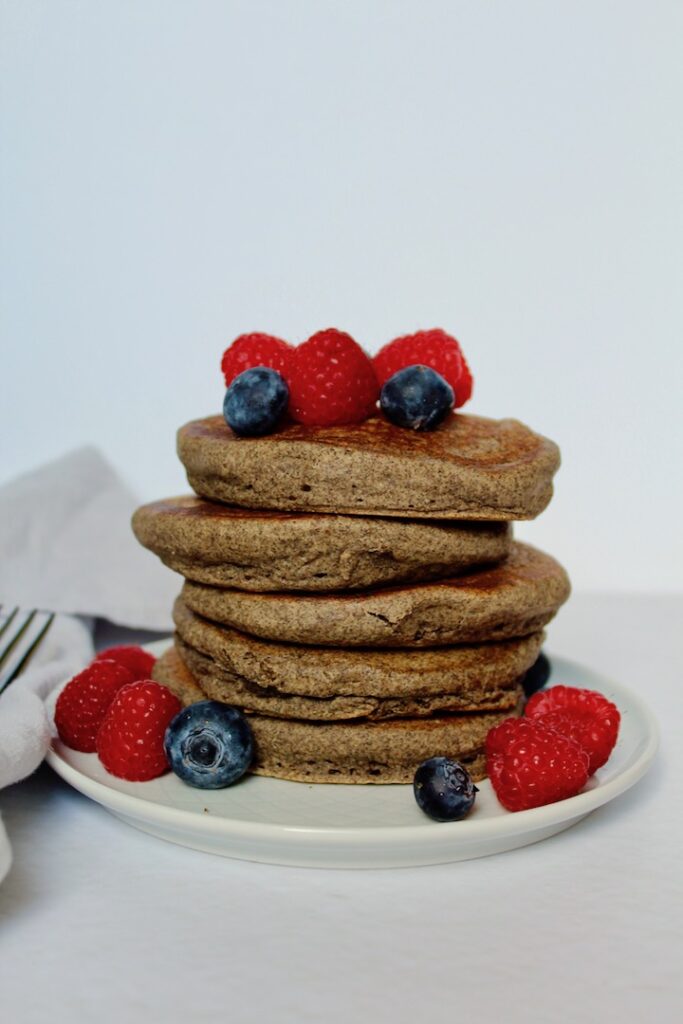 Fluffy Vegan Sourdough Buckwheat Pancakes