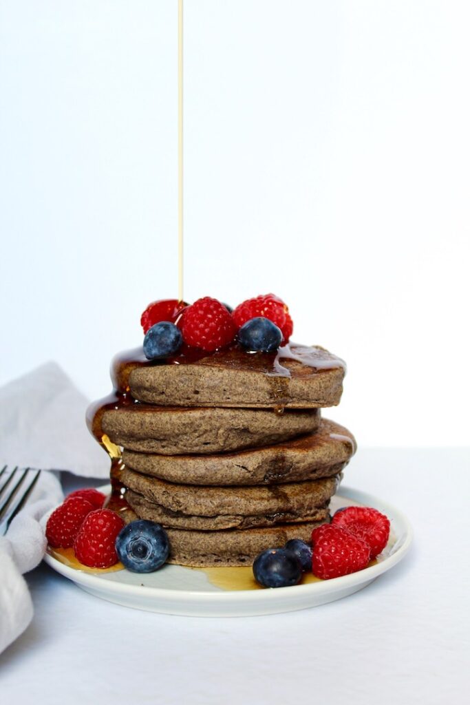 Fluffy Vegan Sourdough Buckwheat Pancakes