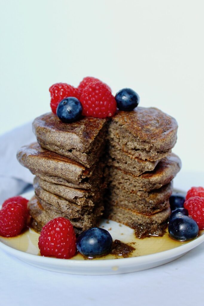 Fluffy Vegan Sourdough Buckwheat Pancakes