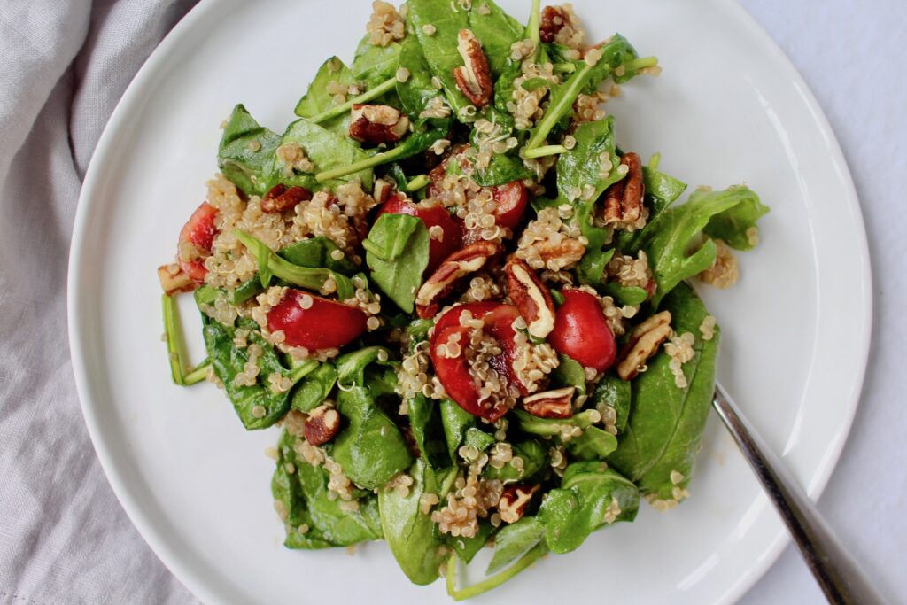 Simple Cherry Quinoa Salad with Balsamic Dressing (vegan, gluten-free)