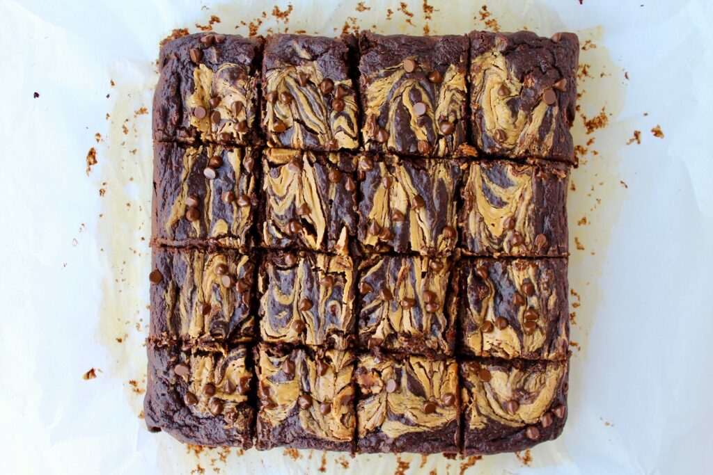 Double Chocolate Peanut Butter Banana Snack Cake (vegan, oil-free, GF friendly)