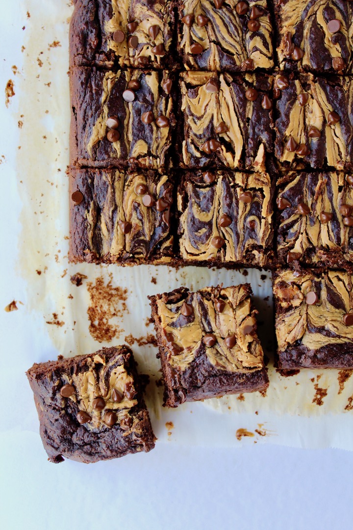 Double Chocolate Peanut Butter Banana Snack Cake (vegan, oil-free, GF friendly)