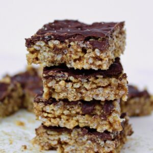 Healthy Almond Butter Rice Crispy Treats (vegan, gluten-free, oil-free)