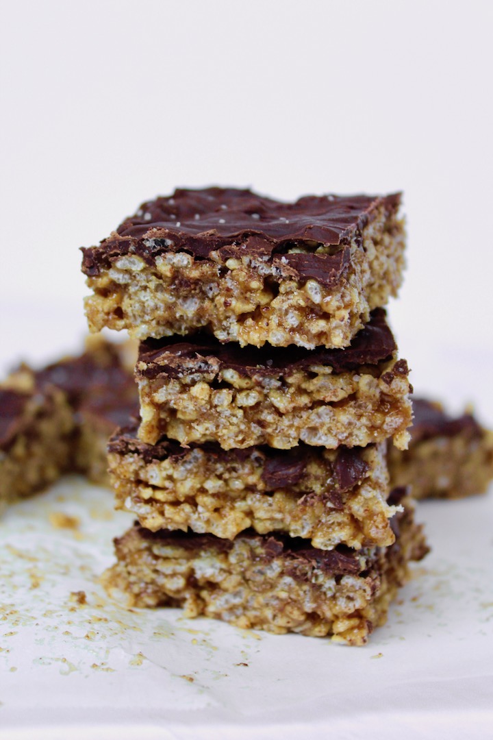 Healthy Almond Butter Rice Crispy Treats (vegan, gluten-free, oil-free)