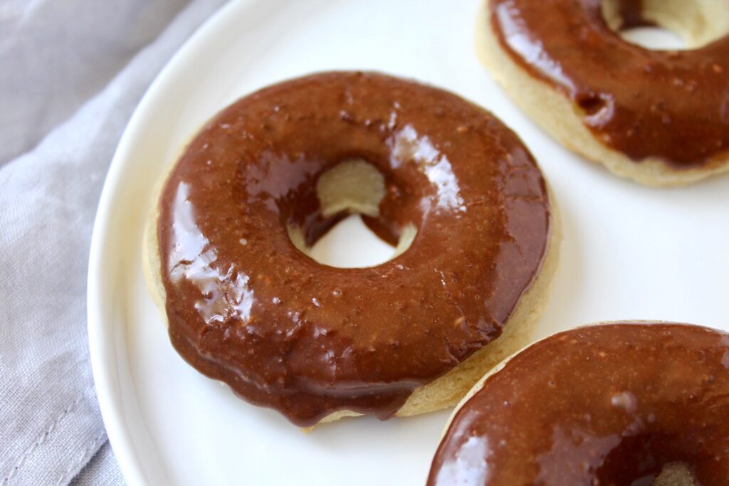 Small Batch Baked Mochi Donuts with Chocolate Glaze (vegan, gluten-free, oil-free) 